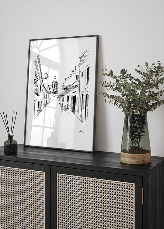 Waking Up In Portugal, Travel Sketch Plakat