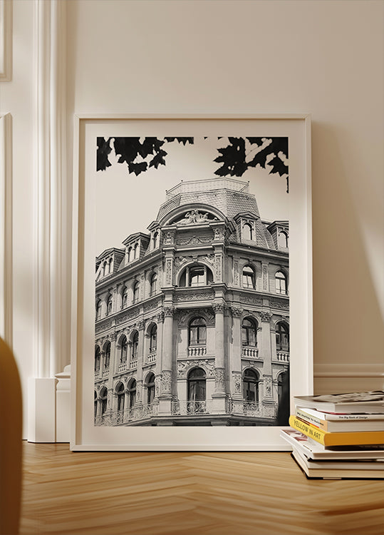 Poster in bianco e nero della residenza barocca di Vienna