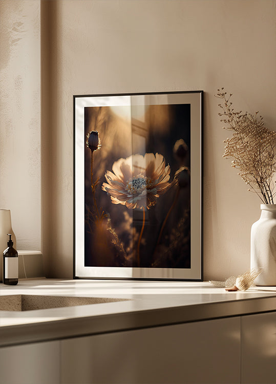 Poster di fiori illuminati dal sole