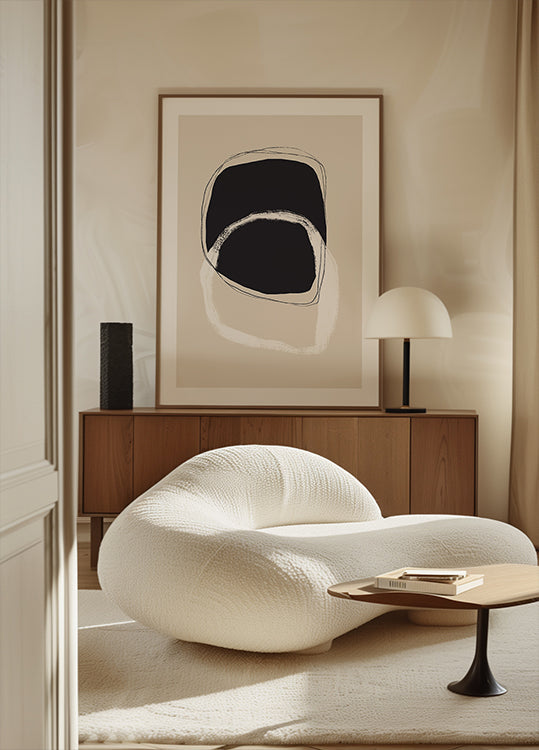 Forme in bianco e nero con linee fluide
