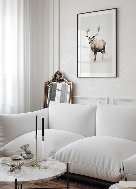 Renna nella neve Poster