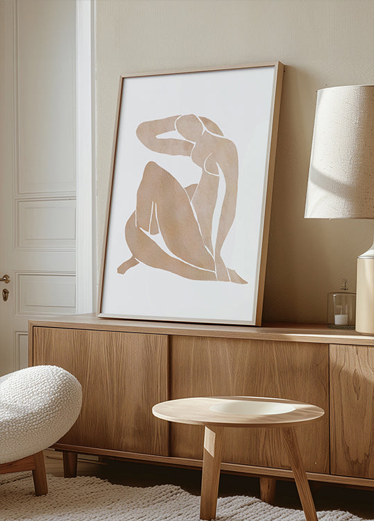 Poster di arte astratta di forma femminile