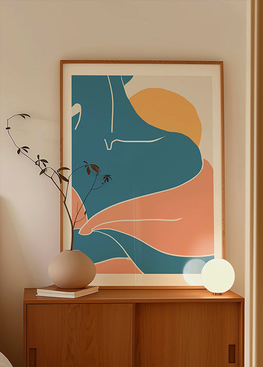 Poster con spalla blu
