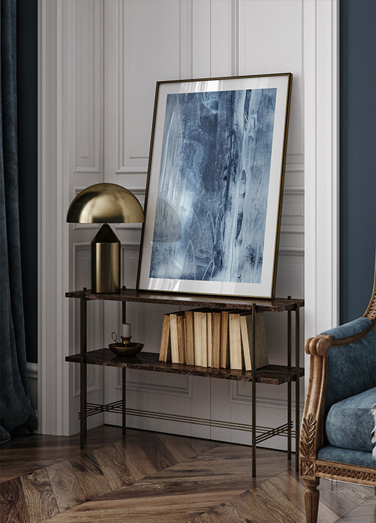 Poster di linee verticali scorrevoli con texture blu