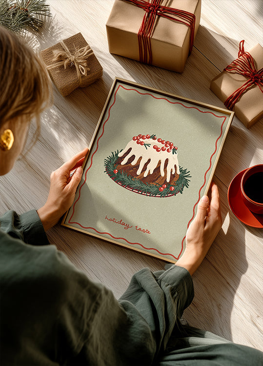 Torta di Natale. Poster del gusto delle vacanze