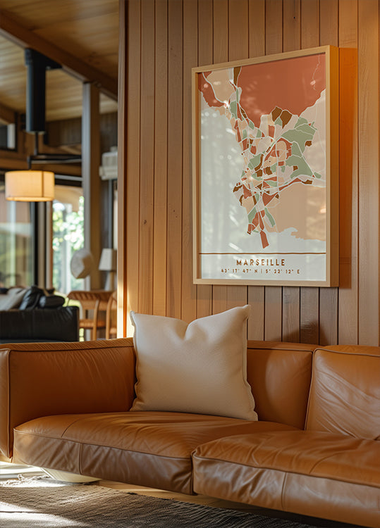 Poster Black Maps Earth Tones 48