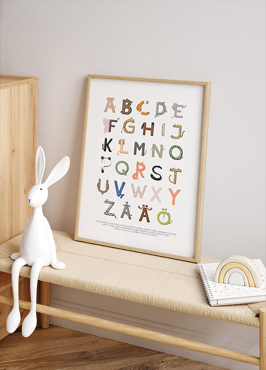 Poster di lettere di animali