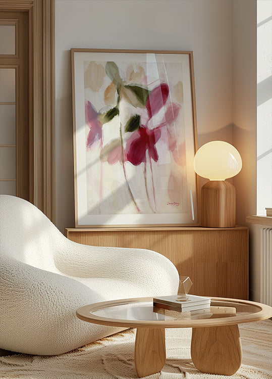 Poster botanico in viola e oro