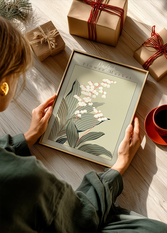 Poster del mercato dei fiori di New York del mughetto