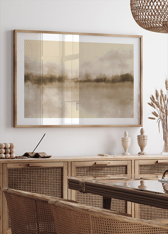 Poster Paesaggio astratto in marrone neutro