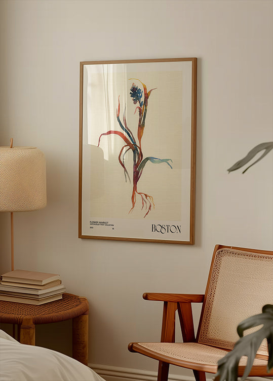 Collezione di stampe ad acquerello. Mercato dei fiori - Boston