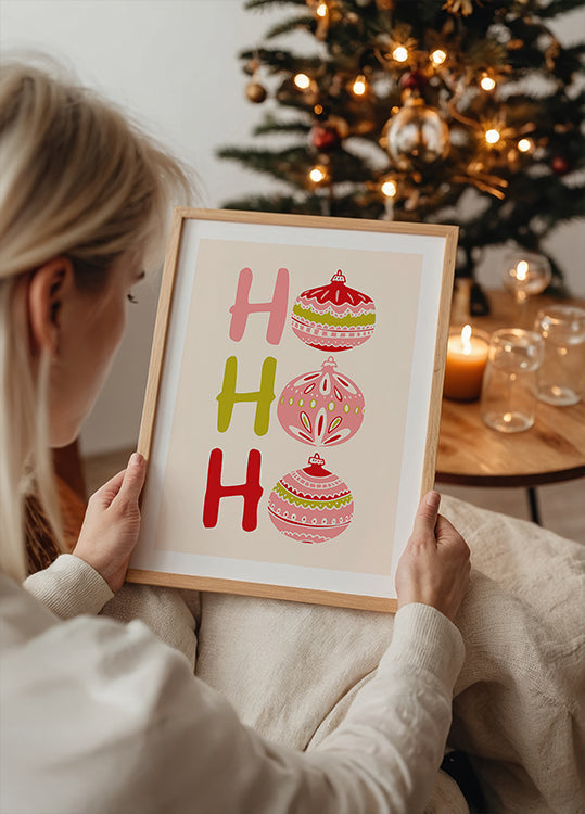 HoHoHo Piccolo poster illustrativo di Natale allegro