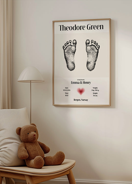 Poster personalizzato con l'impronta del bambino