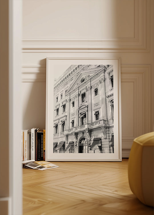 "Poster con vista sul tranquillo villaggio costiero"