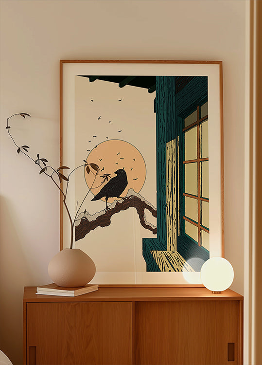 Poster con vista di Raven e dell'alba