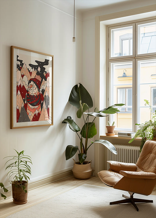 Poster del gatto invernale accogliente