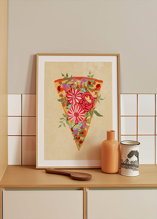 Trancio di pizza ai fiori