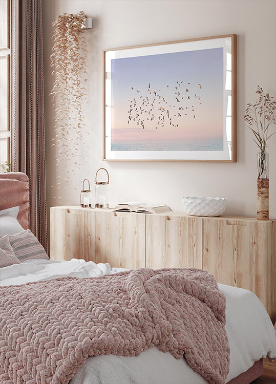 Poster del volo al tramonto