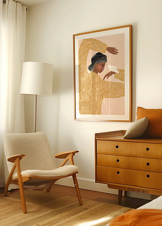 Poster La donna con un uccello