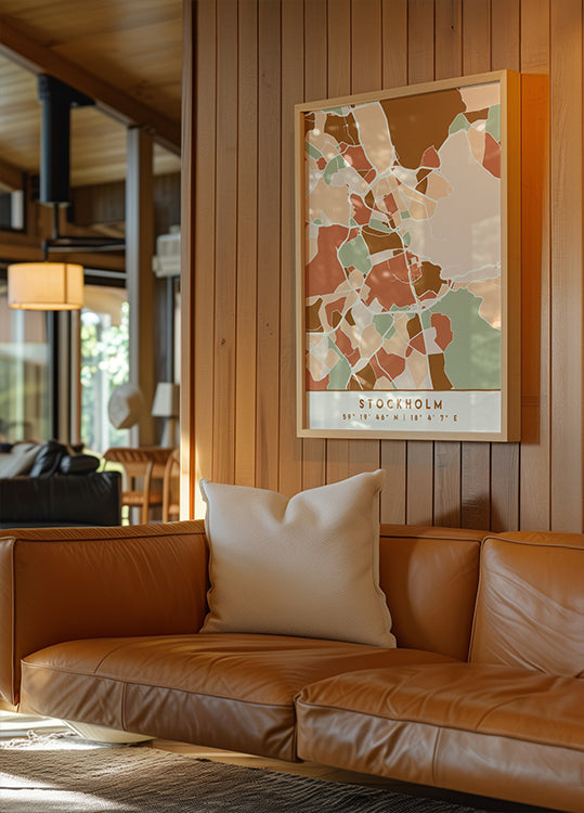 Poster Black Maps Earth Tones 83