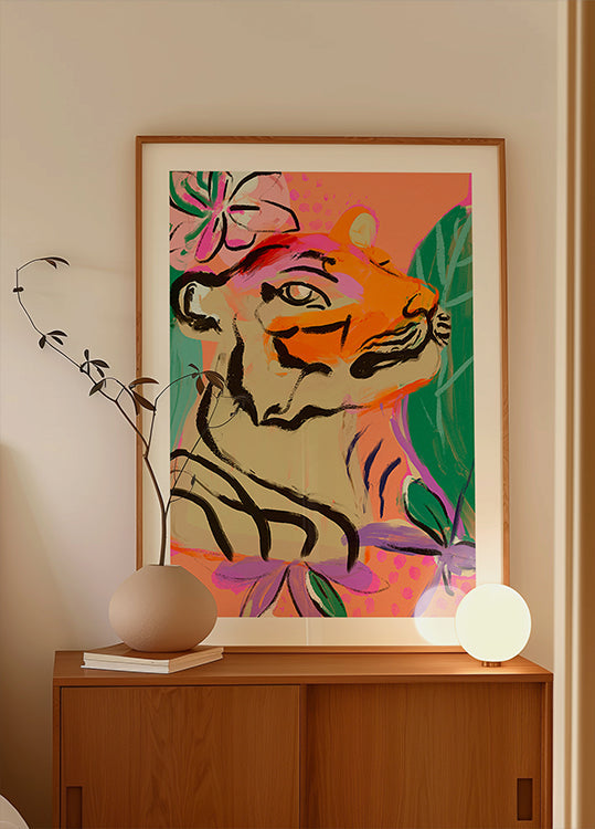 Poster vibrante della fioritura della tigre