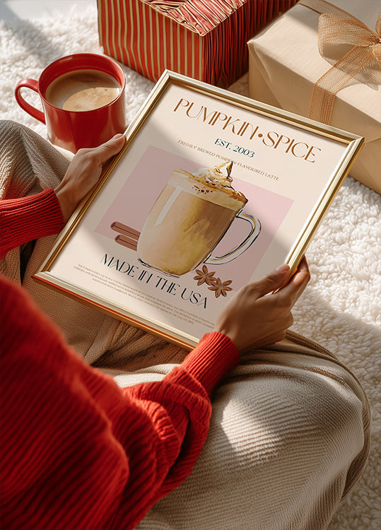 Poster di delizia al latte autunnale