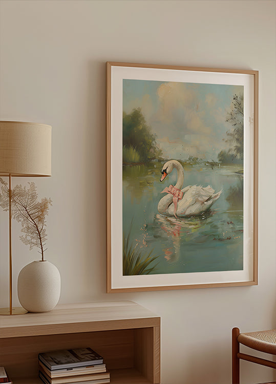 Civetta vintage con cigno