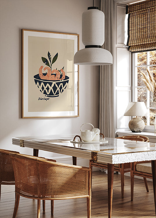 Poster di ciotola di delizia di gamberetti