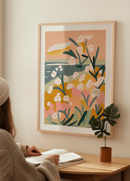 Poster Petali sulla riva