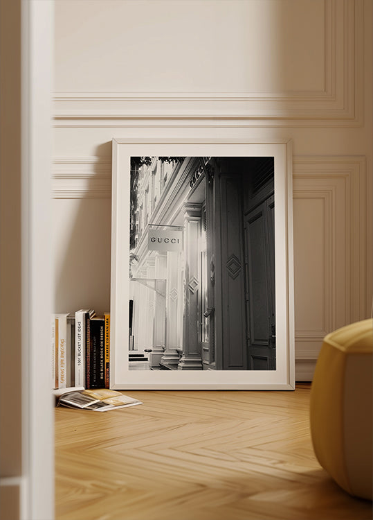 "Poster con vista sul tranquillo villaggio costiero"