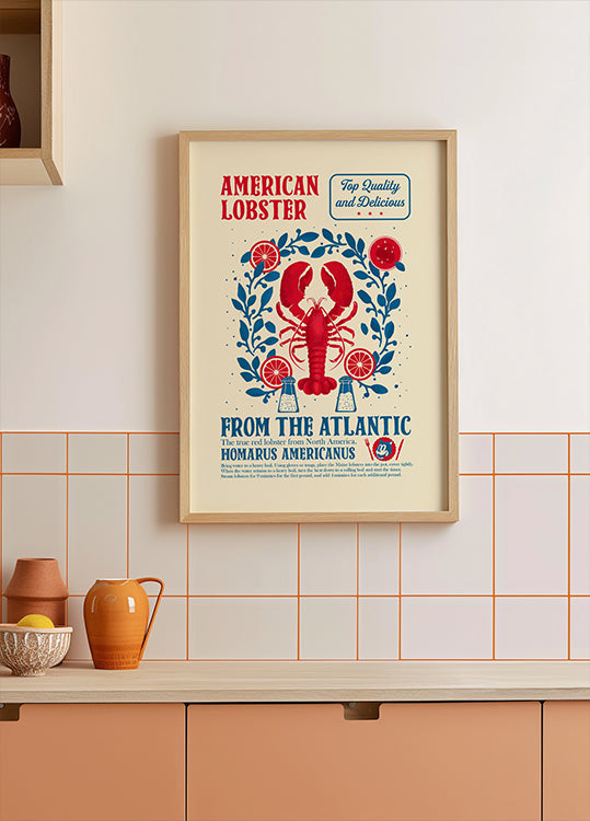 Poster con stampa della cucina dell'aragosta
