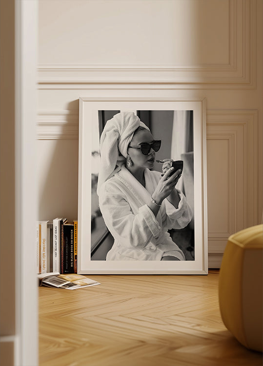 "Poster con vista sul tranquillo villaggio costiero"