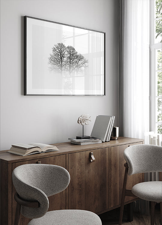 Poster Una sfumatura nebbiosa dell'inverno