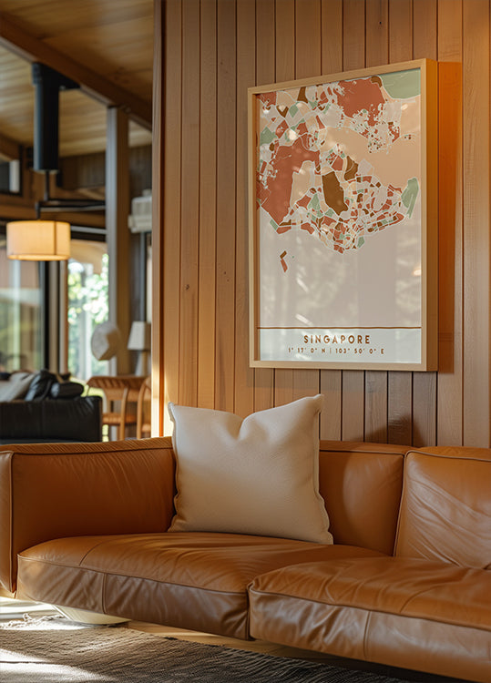 Poster Black Maps Earth Tones 81