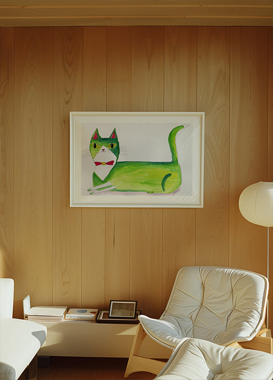 Il poster del gatto verde