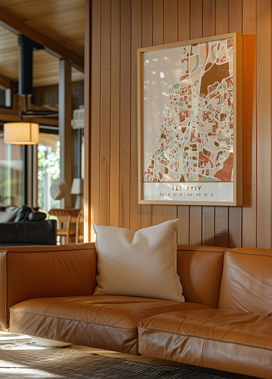 Poster Black Maps Earth Tones 87