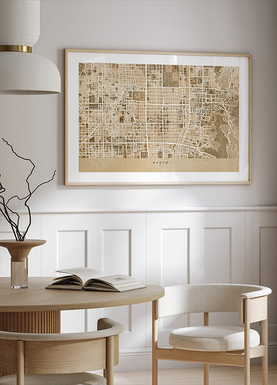 Mappa seppia di Kyoto (NUOVO)