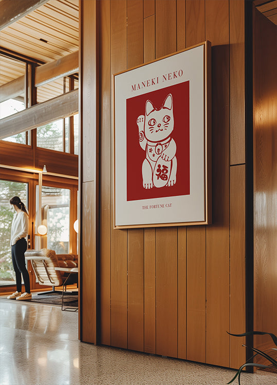 Gatto Maneki-Neko Rosso