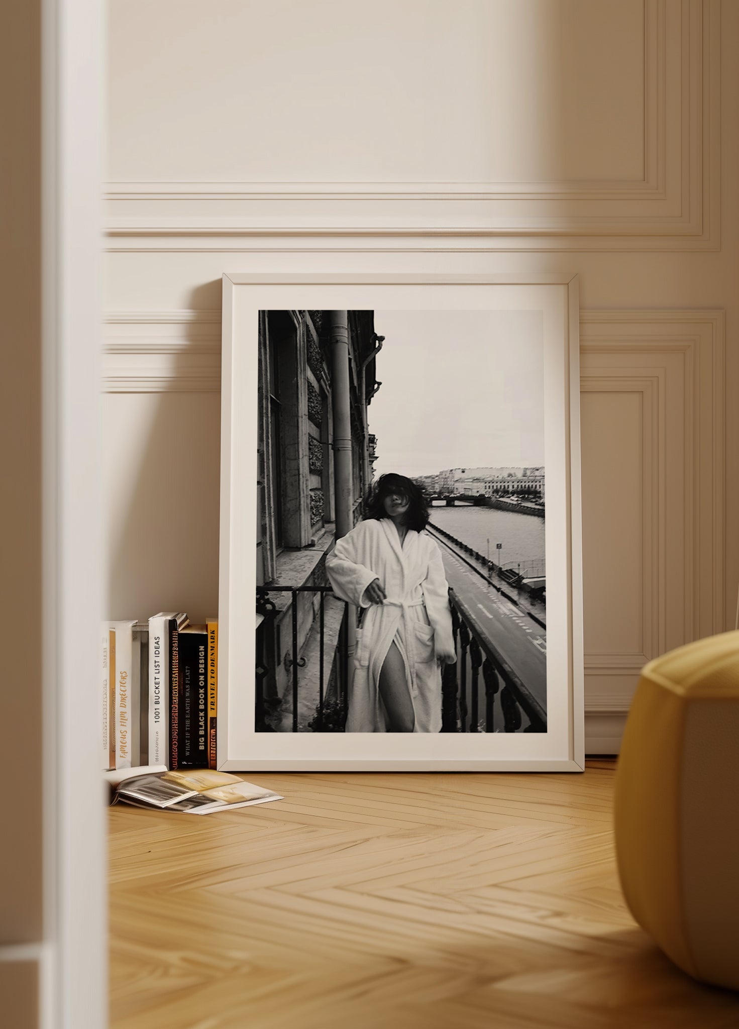 "Poster con vista sul tranquillo villaggio costiero"