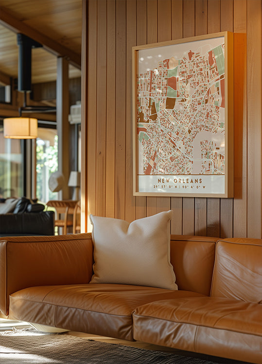 Poster Black Maps Earth Tones 60