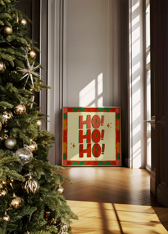 Illustrazione festosa di Natale Ho Ho Ho (NUOVO)