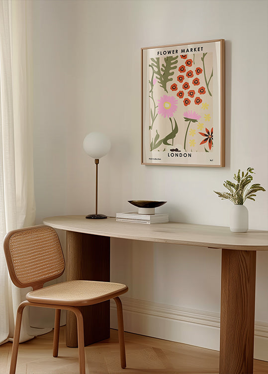 Poster del mercato dei fiori di Londra