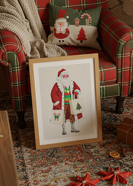 Poster di Babbo Natale va a fare shopping