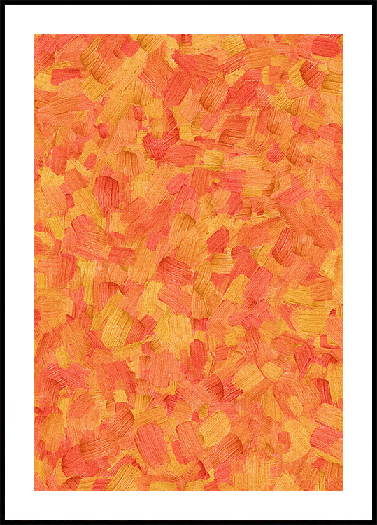 Brushstrokes Orange Plakat - Posterbox