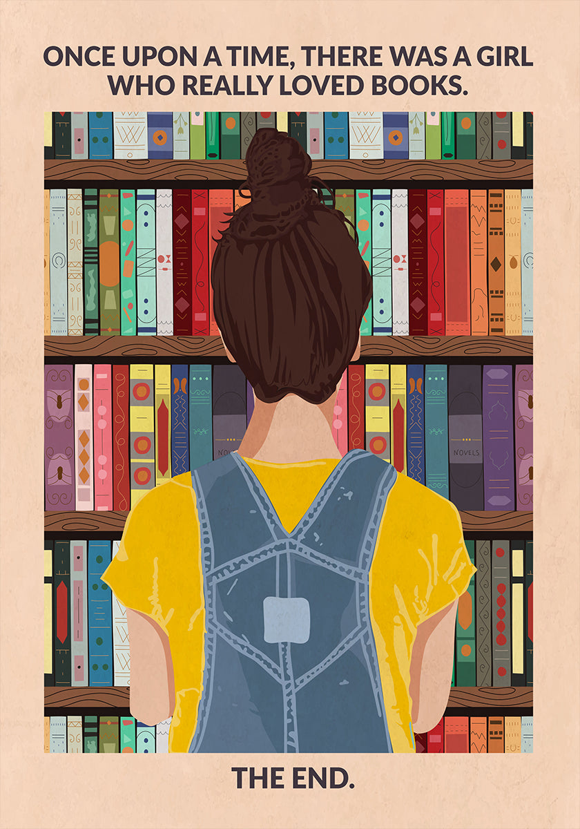 Poster della ragazza del libro (bruna).