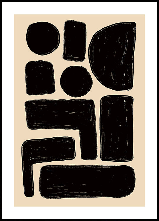 Abstract Black Shapes Plakat - Posterbox