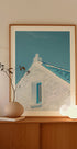 Blue Roof and White Walls Plakat - Posterbox.dk