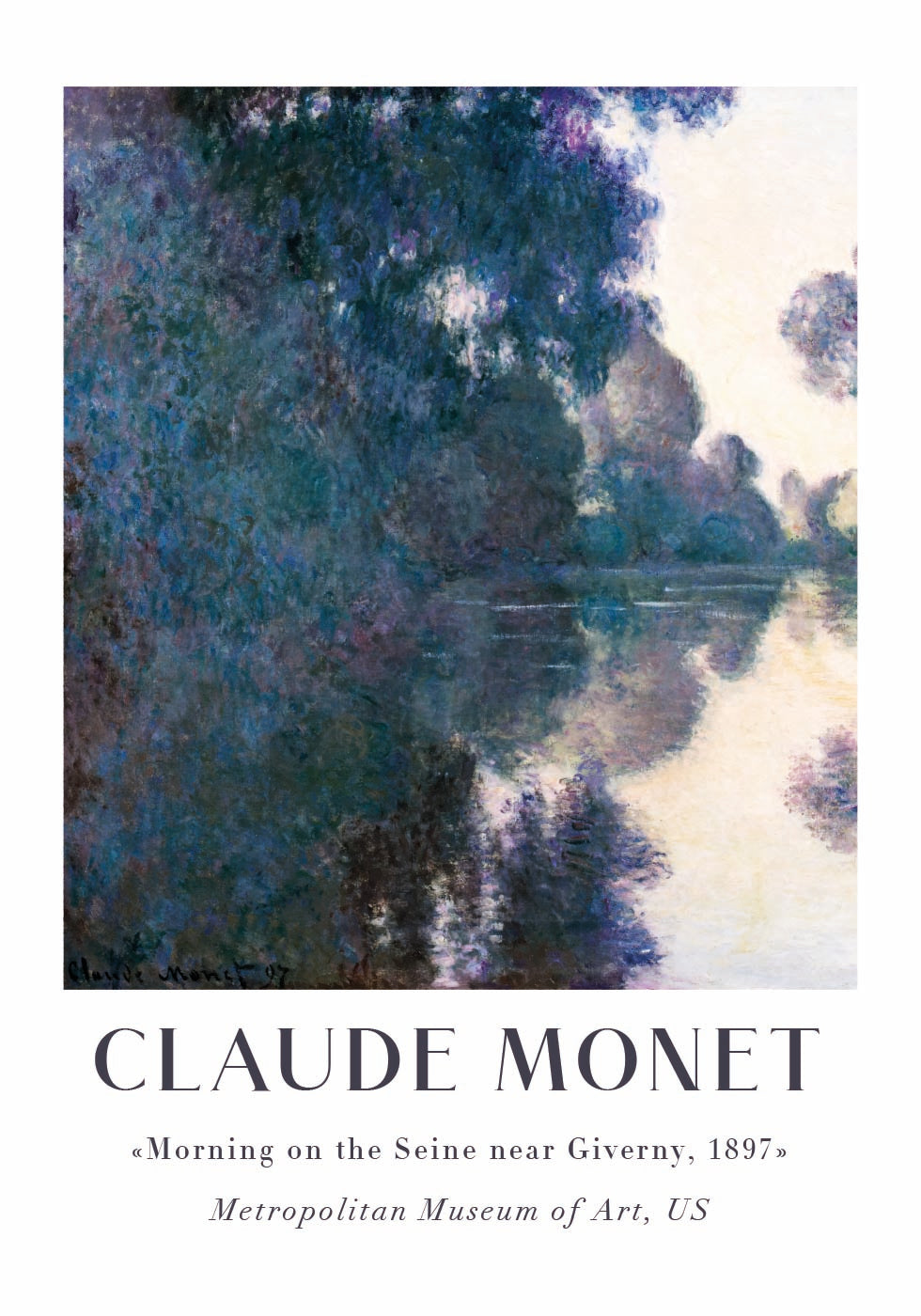 Claude Moent - Morning on the Seine near Giverny Plakat - Posterbox.dk