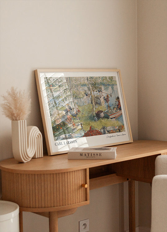 Crayfishing, riverside summer family scene Plakat - Posterbox.dk