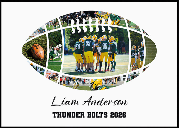 Football Ball Photo Collage Personal Plakat - Posterbox